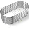 imageLand Guard 24 Tall 42ft Galvanized Raised Garden Bed Kit Galvanized Planter Garden Boxes Outdoor Oval Large Metal Raised Garden Bed for Vegetables Lime Green 422ftClassic Silver