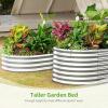 imageLand Guard 24 Tall 42ft Galvanized Raised Garden Bed Kit Galvanized Planter Garden Boxes Outdoor Oval Large Metal Raised Garden Bed for Vegetables Lime Green 422ftClassic Silver