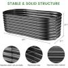 imageLand Guard 24 Tall 42ft Galvanized Raised Garden Bed Kit Galvanized Planter Garden Boxes Outdoor Oval Large Metal Raised Garden Bed for Vegetables Lime Green 422ftDark Grey