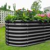 imageLand Guard 24 Tall 42ft Galvanized Raised Garden Bed Kit Galvanized Planter Garden Boxes Outdoor Oval Large Metal Raised Garden Bed for Vegetables Lime Green 422ftDark Grey