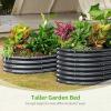 imageLand Guard 24 Tall 42ft Galvanized Raised Garden Bed Kit Galvanized Planter Garden Boxes Outdoor Oval Large Metal Raised Garden Bed for Vegetables Lime Green 422ftDark Grey
