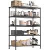 imageLand Guard 5 Tier Storage Racks and Shelving  48quot L x 20quot W x 72quot H Heavy Steel Material Pantry Shelves  Each Unit Loads 350 Pounds Wire Shelf Suitable for Warehouses Closets KitchensBlack
