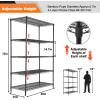 imageLand Guard 5 Tier Storage Racks and Shelving  48quot L x 20quot W x 72quot H Heavy Steel Material Pantry Shelves  Each Unit Loads 350 Pounds Wire Shelf Suitable for Warehouses Closets KitchensBlack