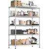 imageLand Guard 5 Tier Storage Racks and Shelving  48quot L x 20quot W x 72quot H Heavy Steel Material Pantry Shelves  Each Unit Loads 350 Pounds Wire Shelf Suitable for Warehouses Closets KitchensChrome