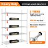 imageLand Guard 5 Tier Storage Racks and Shelving  48quot L x 20quot W x 72quot H Heavy Steel Material Pantry Shelves  Each Unit Loads 350 Pounds Wire Shelf Suitable for Warehouses Closets KitchensChrome
