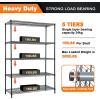 imageLand Guard 5 Tier Storage Racks and Shelving  48quot L x 20quot W x 72quot H Heavy Steel Material Pantry Shelves  Each Unit Loads 350 Pounds Wire Shelf Suitable for Warehouses Closets KitchensBlack