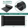 imageLand Guard 6ft x 300ft Garden Weed Barrier  High Density Woven Landscape Fabric  Premium Heavy Duty Weed Matblack
