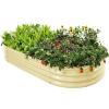 imageLand Guard 24 Tall 42ft Galvanized Raised Garden Bed Kit Galvanized Planter Garden Boxes Outdoor Oval Large Metal Raised Garden Bed for Vegetables Lime Green 422ftCream Yellow