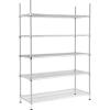 imageLand Guard 5 Tier Storage Racks and Shelving  48quot L x 20quot W x 72quot H Heavy Steel Material Pantry Shelves  Each Unit Loads 350 Pounds Wire Shelf Suitable for Warehouses Closets KitchensChrome