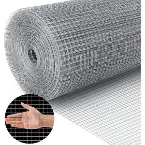 imageLand Guard 19 Gauge Hardware Cloth 12 inch Chicken Wire Fence Galvanized Welded Cage Wire Mesh Roll Supports Poultry Netting Cage Fence12inch 16inch25ft