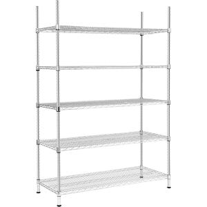 imageLand Guard 5 Tier Storage Racks and Shelving  48quot L x 20quot W x 72quot H Heavy Steel Material Pantry Shelves  Each Unit Loads 350 Pounds Wire Shelf Suitable for Warehouses Closets KitchensChrome