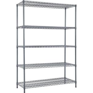 imageLand Guard 5 Tier Storage Racks and Shelving  48quot L x 20quot W x 72quot H Heavy Steel Material Pantry Shelves  Each Unit Loads 350 Pounds Wire Shelf Suitable for Warehouses Closets KitchensGrey