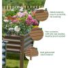 imageLand Guard Galvanized Raised Garden Bed with Legs 962432in Raised Garden Beds Outdoor with Drainage Holes Planter Boxes Outdoor for Backyard Patio Balcony 800lb Capacity BrownBrown