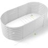 imageLand Guard 24 Tall Galvanized Raised Garden Bed Kit Galvanized Planter Garden Boxes Outdoor Oval Large Metal Raised Garden Bed for Vegetables Classic Silver 422ftPearl White