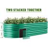imageLand Guard 2Pcs Galvanized Steel Raised Garden Bed8 x 4 x 1 ft Large Metal Raised Planter Beds Aluminum Raised Garden Bed for Vegetables 8 x 4 x 1ft2pcs3green