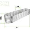 imageLand Guard 821ft Galvanized Raised Garden Bed Kit 108 Gallon Capacity Raised Garden Boxes Outdoor Oval Metal Raised Garden Beds for Vegetables Bluewith 10 Connecting rodsSilver