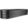 imageLand Guard 821ft Galvanized Raised Garden Bed Kit 108 Gallon Capacity Raised Garden Boxes Outdoor Oval Metal Raised Garden Beds for Vegetables Bluewith 10 Connecting rodsGray