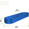 imageLand Guard 821ft Galvanized Raised Garden Bed Kit 108 Gallon Capacity Raised Garden Boxes Outdoor Oval Metal Raised Garden Beds for Vegetables Bluewith 10 Connecting rodsBlue