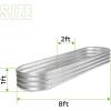 imageLand Guard 821ft Galvanized Raised Garden Bed Kit 108 Gallon Capacity Raised Garden Boxes Outdoor Oval Metal Raised Garden Beds for Vegetables Bluewith 10 Connecting rodsSilver
