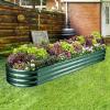 imageLand Guard 821ft Galvanized Raised Garden Bed Kit 108 Gallon Capacity Raised Garden Boxes Outdoor Oval Metal Raised Garden Beds for Vegetables Bluewith 10 Connecting rodsGreen