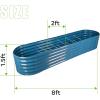 imageLand Guard 821ft Galvanized Raised Garden Bed Kit 108 Gallon Capacity Raised Garden Boxes Outdoor Oval Metal Raised Garden Beds for Vegetables Bluewith 10 Connecting rodsBlue