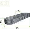 imageLand Guard 821ft Galvanized Raised Garden Bed Kit 108 Gallon Capacity Raised Garden Boxes Outdoor Oval Metal Raised Garden Beds for Vegetables Bluewith 10 Connecting rodsModern Grey