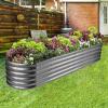 imageLand Guard 821ft Galvanized Raised Garden Bed Kit 108 Gallon Capacity Raised Garden Boxes Outdoor Oval Metal Raised Garden Beds for Vegetables Bluewith 10 Connecting rodsModern Grey