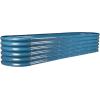 imageLand Guard 821ft Galvanized Raised Garden Bed Kit 108 Gallon Capacity Raised Garden Boxes Outdoor Oval Metal Raised Garden Beds for Vegetables Bluewith 10 Connecting rodsBlue