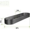 imageLand Guard 8ft Galvanized Raised Garden Bed Kit Raised Garden Boxes Outdoor Oval Metal Raised Garden Beds for Vegetables Silver108 Gallon Capacitywith 10 Connecting rodsGray