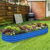 imageLand Guard 8ft Galvanized Raised Garden Bed Kit Raised Garden Boxes Outdoor Oval Metal Raised Garden Beds for Vegetables Silver108 Gallon Capacitywith 10 Connecting rodsBlue