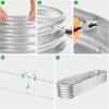 imageLand Guard 8ft Galvanized Raised Garden Bed Kit Raised Garden Boxes Outdoor Oval Metal Raised Garden Beds for Vegetables Silver108 Gallon Capacitywith 10 Connecting rodsSilver