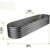 imageLand Guard 8ft Galvanized Raised Garden Bed Kit Raised Garden Boxes Outdoor Oval Metal Raised Garden Beds for Vegetables Silver108 Gallon Capacitywith 10 Connecting rodsModern Grey