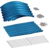 imageLand Guard 8ft Galvanized Raised Garden Bed Kit Raised Garden Boxes Outdoor Oval Metal Raised Garden Beds for Vegetables Silver108 Gallon Capacitywith 10 Connecting rodsBlue