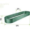 imageLand Guard 8ft Galvanized Raised Garden Bed Kit Raised Garden Boxes Outdoor Oval Metal Raised Garden Beds for Vegetables Silver108 Gallon Capacitywith 10 Connecting rodsGreen