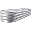 imageLand Guard 2Pcs Galvanized Steel Raised Garden Bed8 x 4 x 1 ft Large Metal Raised Planter Beds Aluminum Raised Garden Bed for Vegetables 8 x 4 x 1ft2pcs1silver