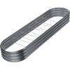imageLand Guard 821ft Galvanized Raised Garden Bed Kit 108 Gallon Capacity Raised Garden Boxes Outdoor Oval Metal Raised Garden Beds for Vegetables Bluewith 10 Connecting rodsModern Grey