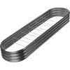 imageLand Guard 8ft Galvanized Raised Garden Bed Kit Raised Garden Boxes Outdoor Oval Metal Raised Garden Beds for Vegetables Silver108 Gallon Capacitywith 10 Connecting rodsGray