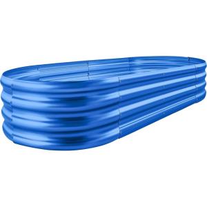 imageLand Guard 2Pcs Galvanized Steel Raised Garden Bed8 x 4 x 1 ft Large Metal Raised Planter Beds Aluminum Raised Garden Bed for Vegetables 8 x 4 x 1ft2pcs5blue