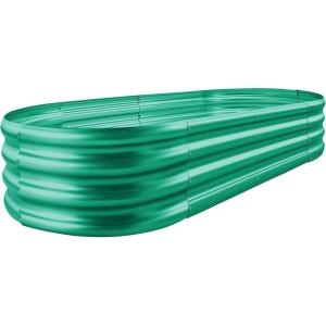 imageLand Guard 2Pcs Galvanized Steel Raised Garden Bed8 x 4 x 1 ft Large Metal Raised Planter Beds Aluminum Raised Garden Bed for Vegetables 8 x 4 x 1ft2pcs3green