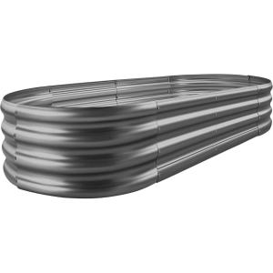 imageLand Guard 2Pcs Galvanized Steel Raised Garden Bed8 x 4 x 1 ft Large Metal Raised Planter Beds Aluminum Raised Garden Bed for Vegetables 8 x 4 x 1ft2pcs2grey