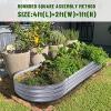 imageLand Guard 2Pcs Galvanized Raised Garden Bed Kit 1041ft Galvanized Planter Raised Garden Boxes Outdoor Oval Large Metal Raised Garden Beds for VegetablesColor Asilver