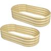 imageLand Guard 2Pcs Galvanized Raised Garden Bed Kit 1041ft Galvanized Planter Raised Garden Boxes Outdoor Oval Large Metal Raised Garden Beds for VegetablesCream Yellow