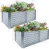 image:imageLand Guard 2 Pack 632 ft Galvanized Metal Raised Garden Bed 2FT Deep Root Elevated Planter Box Steel Large Vegetable Flower Bed Kit Modern Grey