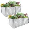 image:imageLand Guard 2 Pack 632 ft Galvanized Metal Raised Garden Bed 2FT Deep Root Elevated Planter Box Steel Large Vegetable Flower Bed Kit Silver632ft