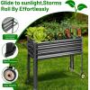 image:imageLand Guard 2 Pack Galvanized Raised Garden Bed with Legs amp Wheels 361232in Metal Elevated Raised Planter Box for Backyard Patio Balcony 300lb Capacity Dark GreyDark Grey