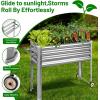 image:imageLand Guard 2 Pack Galvanized Raised Garden Bed with Legs amp Wheels 361232in Metal Elevated Raised Planter Box for Backyard Patio Balcony 300lb Capacity Dark GreySilver