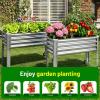 image:imageLand Guard 2 Pack Galvanized Raised Garden Bed with Legs amp Wheels 361232in Metal Elevated Raised Planter Box for Backyard Patio Balcony 300lb Capacity Dark GreySilver