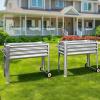 image:imageLand Guard 2 Pack Galvanized Raised Garden Bed with Legs amp Wheels 361232in Metal Elevated Raised Planter Box for Backyard Patio Balcony 300lb Capacity Dark GreySilver