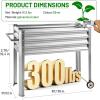 image:imageLand Guard 2 Pack Galvanized Raised Garden Bed with Legs amp Wheels 361232in Metal Elevated Raised Planter Box for Backyard Patio Balcony 300lb Capacity Dark GreySilver