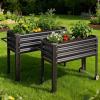 image:imageLand Guard 2 Pack Galvanized Raised Garden Bed with Legs amp Wheels 361232in Metal Elevated Raised Planter Box for Backyard Patio Balcony 300lb Capacity Dark GreyDark Grey
